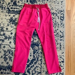 Shocking pink Figs scrub pants